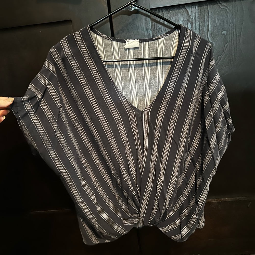 By Together tshirt, blue stripes, size medium.